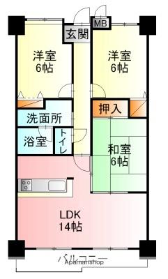 レジデンスマサノ2 702｜広島県福山市多治米町５丁目(賃貸マンション3LDK・7階・70.06㎡)の写真 その2