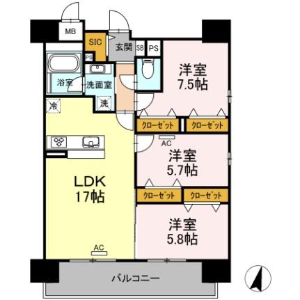 Ｓｅｒｅｎｏ光南 0301｜広島県福山市光南町３丁目(賃貸マンション3LDK・3階・77.37㎡)の写真 その2