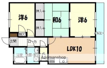 広島県広島市安佐南区高取北１丁目(賃貸マンション3LDK・3階・65.00㎡)の写真 その2