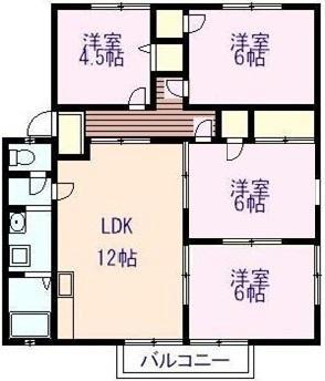 サンライフ戸坂　Ａ 201号室｜広島県広島市東区戸坂惣田１丁目(賃貸アパート4LDK・2階・74.48㎡)の写真 その2