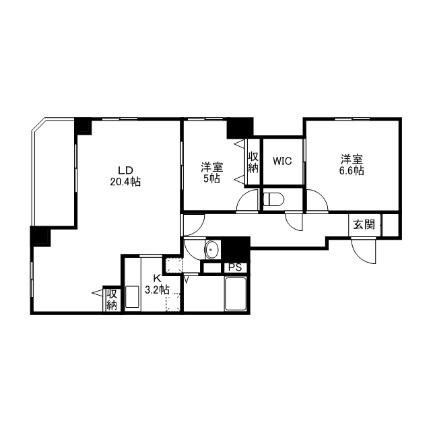 ライオンズタワー平和大通りシティマークス 1701｜広島県広島市中区鶴見町(賃貸マンション2LDK・17階・75.01㎡)の写真 その2