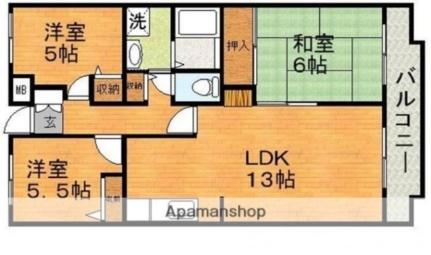 カーサ中筋 202｜広島県広島市安佐南区中筋２丁目(賃貸マンション3LDK・2階・65.02㎡)の写真 その2