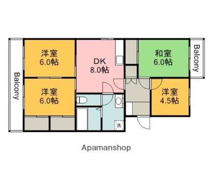 ピアパレス高須 306｜広島県広島市西区高須１丁目(賃貸マンション4DK・3階・67.60㎡)の写真 その2