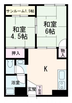 天満町市街地住宅 806号室｜広島県広島市西区天満町(賃貸マンション2DK・8階・41.53㎡)の写真 その2