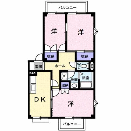 スクウェアガーデン緑井 301｜広島県広島市安佐南区緑井７丁目(賃貸マンション3DK・3階・57.65㎡)の写真 その2