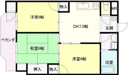 中川ビル 307号室｜広島県広島市中区江波二本松１丁目(賃貸マンション3DK・3階・52.80㎡)の写真 その2