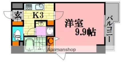 Ｓｕｎｆｌｏｗｅｒ 302 ｜ 広島県広島市南区宇品海岸２丁目（賃貸マンション1K・3階・29.56㎡） その2