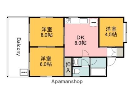 広島県広島市西区中広町２丁目(賃貸マンション3DK・3階・45.00㎡)の写真 その2