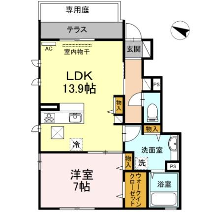 ラ・カーサ・ベン 103｜広島県広島市南区東雲２丁目(賃貸アパート1LDK・1階・50.88㎡)の写真 その2