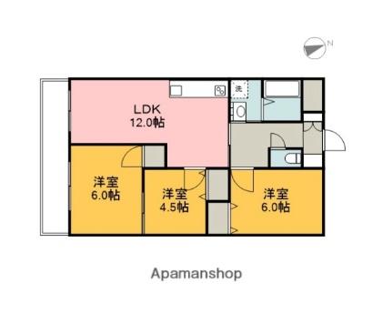 アニマルキッズ 302｜広島県広島市安佐南区緑井７丁目(賃貸マンション3LDK・3階・62.37㎡)の写真 その2