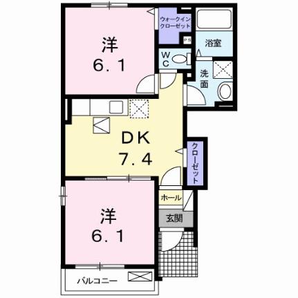 ガーデンハウスII 101｜広島県広島市安佐北区落合南２丁目(賃貸アパート2DK・1階・44.75㎡)の写真 その2