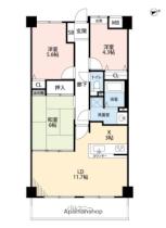 広島県広島市西区田方３丁目（賃貸マンション3LDK・14階・68.52㎡） その2