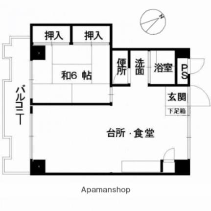 アップル比治山 601｜広島県広島市南区比治山町(賃貸マンション1LDK・6階・48.78㎡)の写真 その2