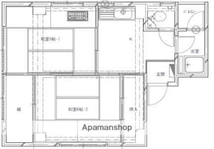 ロックキャッスル 201｜広島県広島市中区西平塚町(賃貸マンション2K・2階・31.40㎡)の写真 その2