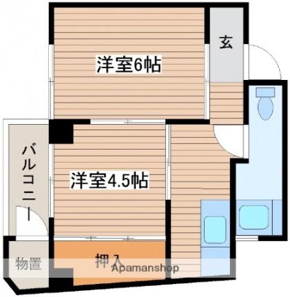 ＫＹＯＵＢＵＮ　ＢＬＤ 304｜広島県広島市中区大手町５丁目(賃貸マンション2K・3階・31.59㎡)の写真 その2