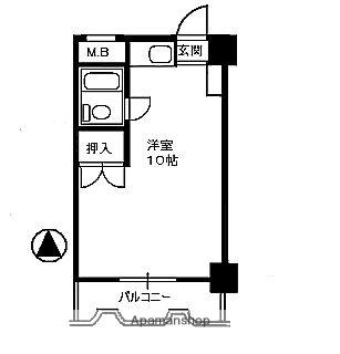 幟ビル 402｜広島県広島市中区幟町(賃貸マンション1R・4階・25.07㎡)の写真 その2