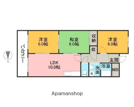 アイレスト堺町 305｜広島県広島市中区堺町１丁目(賃貸マンション3LDK・3階・60.00㎡)の写真 その2