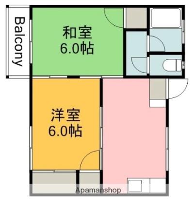 三宅第五アパート 202｜広島県安芸郡府中町八幡３丁目(賃貸アパート2DK・2階・40.00㎡)の写真 その2