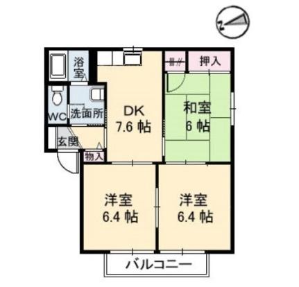 フォーレス東昭和　Ｂ棟 ｜広島県安芸郡海田町東昭和町(賃貸アパート3DK・2階・54.69㎡)の写真 その2