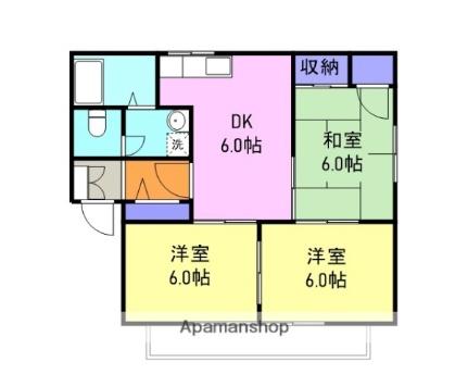 ヴィオラ旭 202｜山口県岩国市旭町２丁目(賃貸アパート3DK・2階・54.75㎡)の写真 その2