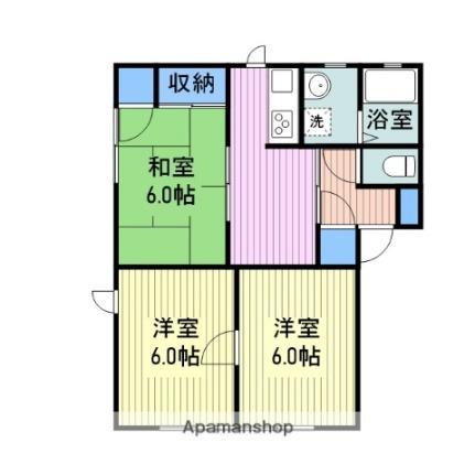 グリーンテラスＫ1番館 101｜山口県岩国市旭町２丁目(賃貸アパート3DK・1階・50.78㎡)の写真 その2