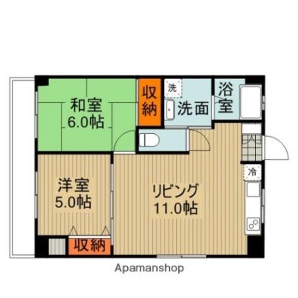 エフパルク21 303｜山口県岩国市麻里布町４丁目(賃貸マンション2LDK・3階・51.20㎡)の写真 その2