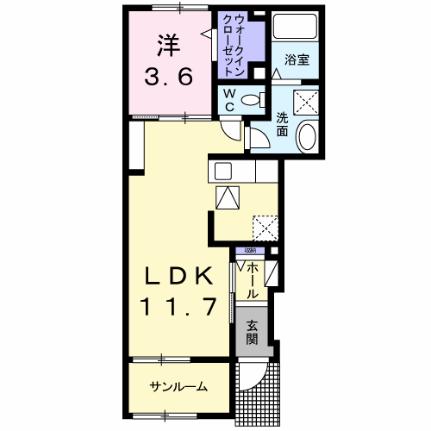 メゾン・ハヤブサ2　Ａ 104 ｜ 山口県山口市大内氷上４丁目（賃貸アパート1LDK・1階・41.54㎡） その2