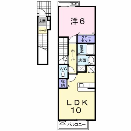 ハピネスタウン 202 ｜ 山口県山口市小郡下郷（賃貸アパート1LDK・2階・42.37㎡） その2