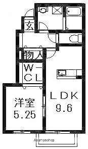 フロンティアI ｜徳島県徳島市大原町池ノ内(賃貸アパート1LDK・1階・40.43㎡)の写真 その2