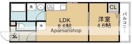 ピースヴィレッタ 401 ｜ 徳島県徳島市栄町２丁目（賃貸マンション1LDK・4階・30.69㎡） その2