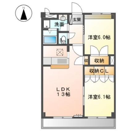 グレースヴィラ中吉野 105｜徳島県徳島市中吉野町３丁目(賃貸マンション2LDK・1階・57.85㎡)の写真 その2