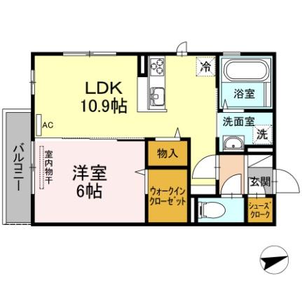 ジャスミンＨＹＭ　I 305 ｜ 徳島県徳島市住吉５丁目（賃貸アパート1LDK・3階・42.79㎡） その2