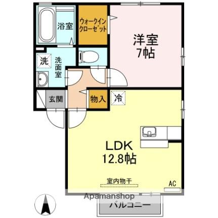 ウィルコート D-201｜徳島県板野郡藍住町東中富字直道傍示(賃貸アパート1LDK・2階・47.90㎡)の写真 その2