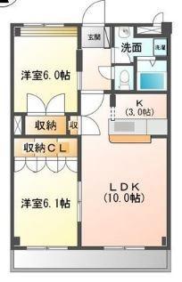 グレースヴィラ中吉野 101｜徳島県徳島市中吉野町３丁目(賃貸マンション2LDK・1階・57.85㎡)の写真 その2