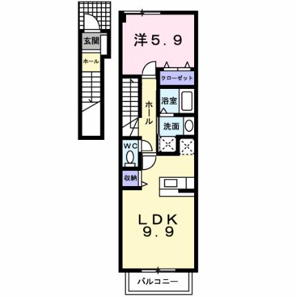 フラン　ブリッサ　Ａ 202｜徳島県小松島市中田町字出口(賃貸アパート1LDK・2階・41.98㎡)の写真 その2