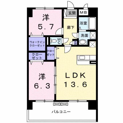 ディアコート　木太 702｜香川県高松市木太町(賃貸マンション2LDK・7階・59.06㎡)の写真 その2