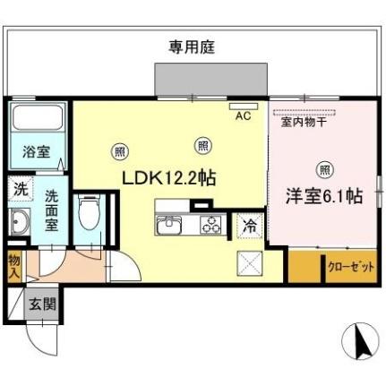 ローリエアベニュー 103 ｜ 香川県高松市東山崎町（賃貸アパート1LDK・1階・43.09㎡） その2