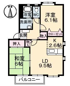 サテライトＡ　2棟 101｜香川県高松市林町(賃貸アパート2LDK・1階・55.89㎡)の写真 その2