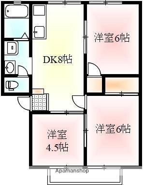 サンライフ栗林 201号室｜香川県高松市室町(賃貸アパート3DK・2階・52.84㎡)の写真 その2