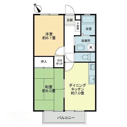 タートルハイツＡ A102｜香川県高松市亀田町(賃貸アパート2DK・1階・44.72㎡)の写真 その2