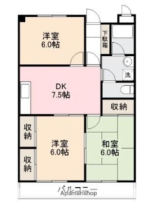 香川県高松市太田下町(賃貸マンション3DK・3階・62.47㎡)の写真 その2