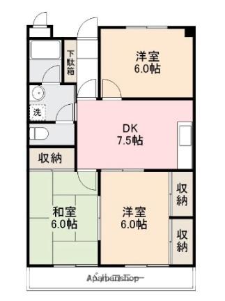 香川県高松市太田下町(賃貸マンション3DK・3階・62.47㎡)の写真 その2