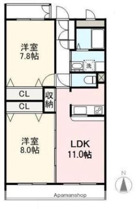 香川県高松市伏石町(賃貸マンション2LDK・2階・67.79㎡)の写真 その2