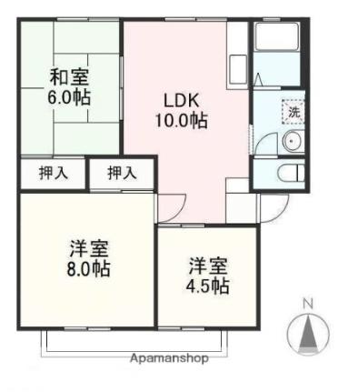 香川県高松市木太町（賃貸アパート3LDK・2階・59.30㎡） その2