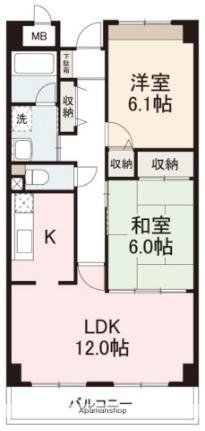 香川県高松市屋島西町(賃貸マンション2LDK・2階・63.29㎡)の写真 その2