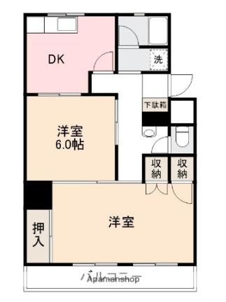 香川県高松市屋島西町(賃貸マンション2DK・2階・52.92㎡)の写真 その2