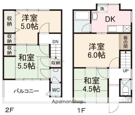 香川県高松市栗林町２丁目(賃貸一戸建4K・2階・64.69㎡)の写真 その2