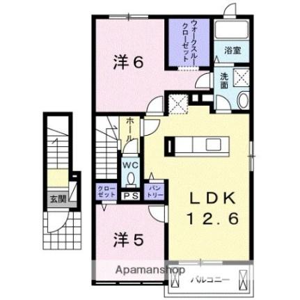 香川県高松市鶴市町(賃貸アパート2LDK・2階・58.55㎡)の写真 その2