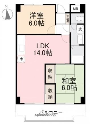 香川県高松市今里町２丁目(賃貸マンション2LDK・1階・55.00㎡)の写真 その2