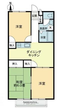 香川県高松市多肥上町(賃貸アパート3DK・1階・57.75㎡)の写真 その2